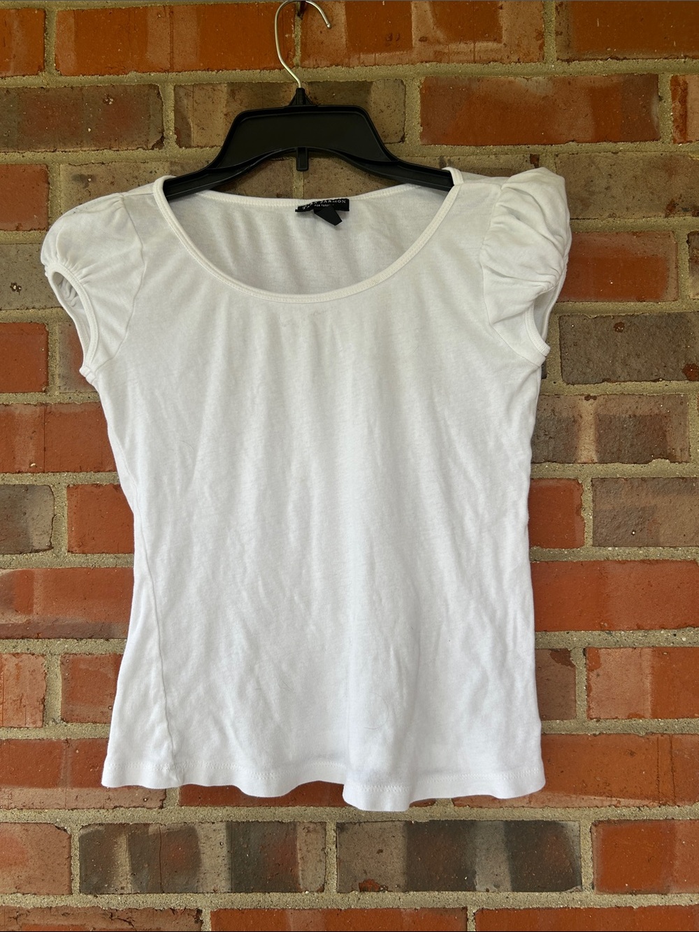 Tara Jarmon for Target White Scoop Neck Short Sleeve Top